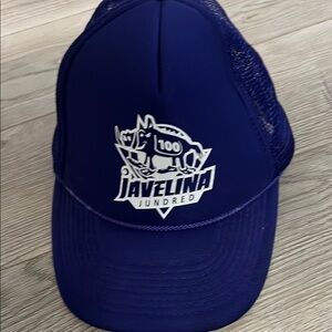 Javelina Jundred 100 mile race trucker hat in purple